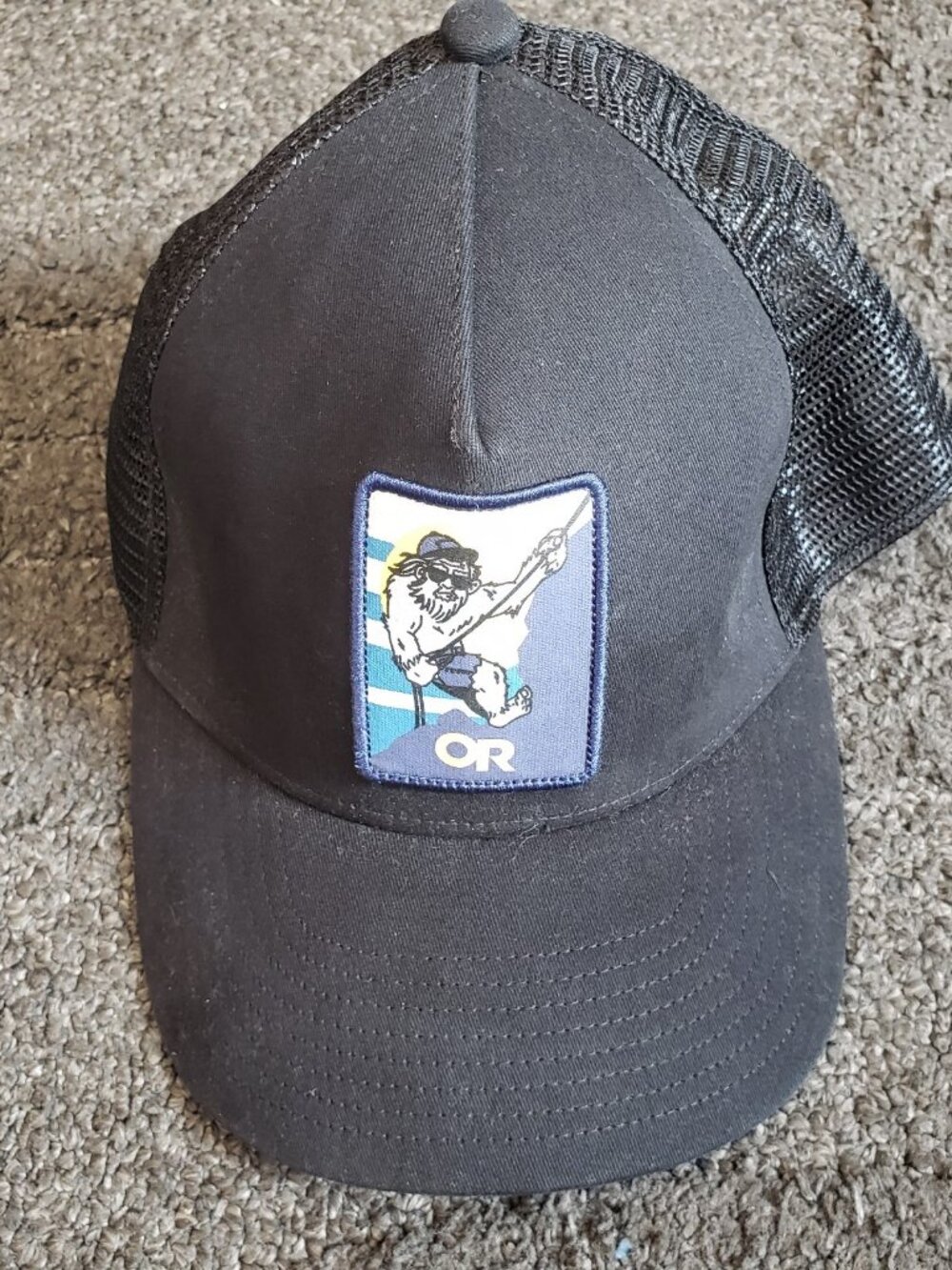 Outdoor Research OR Sasquatch Snapback Hat Cap Youth Boy's Black Patch